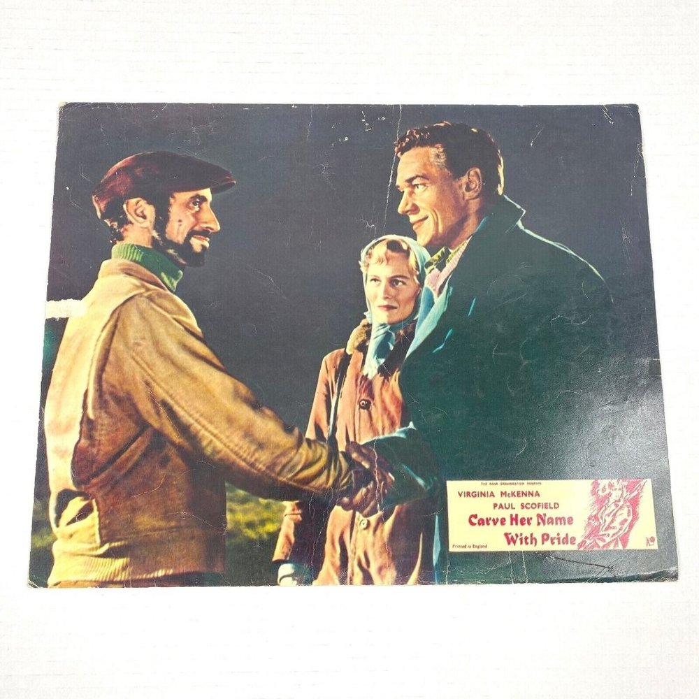 Carve Her Name With Pride 1958 Lobby Card Movie Poster War Drama British WWII